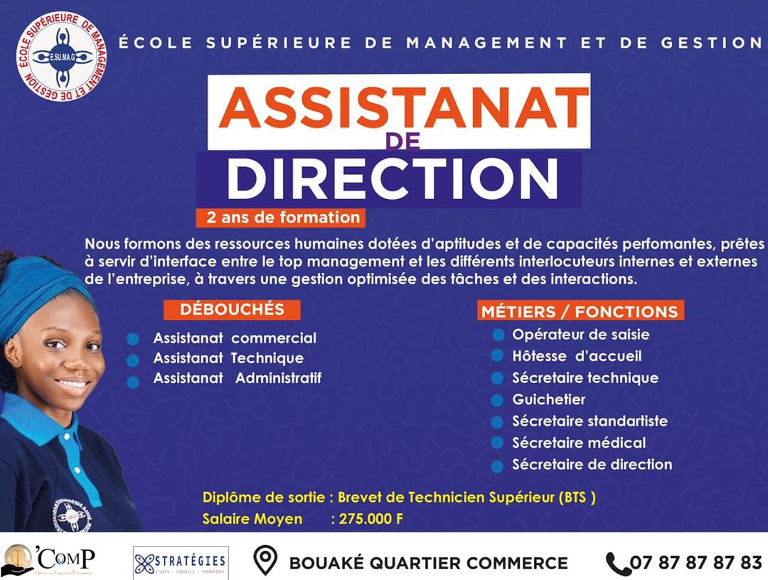Affiche officielle ESUMAG — Assistanat de Direction